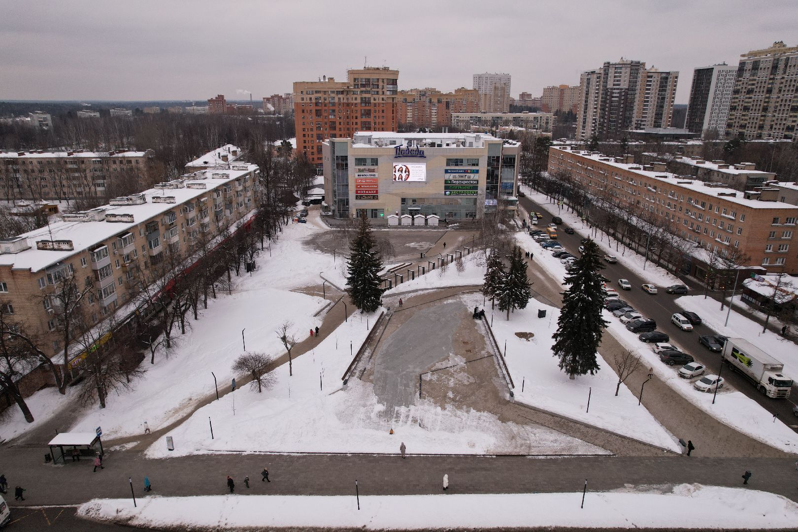 видео с коптера, пушкино, благоустройство,