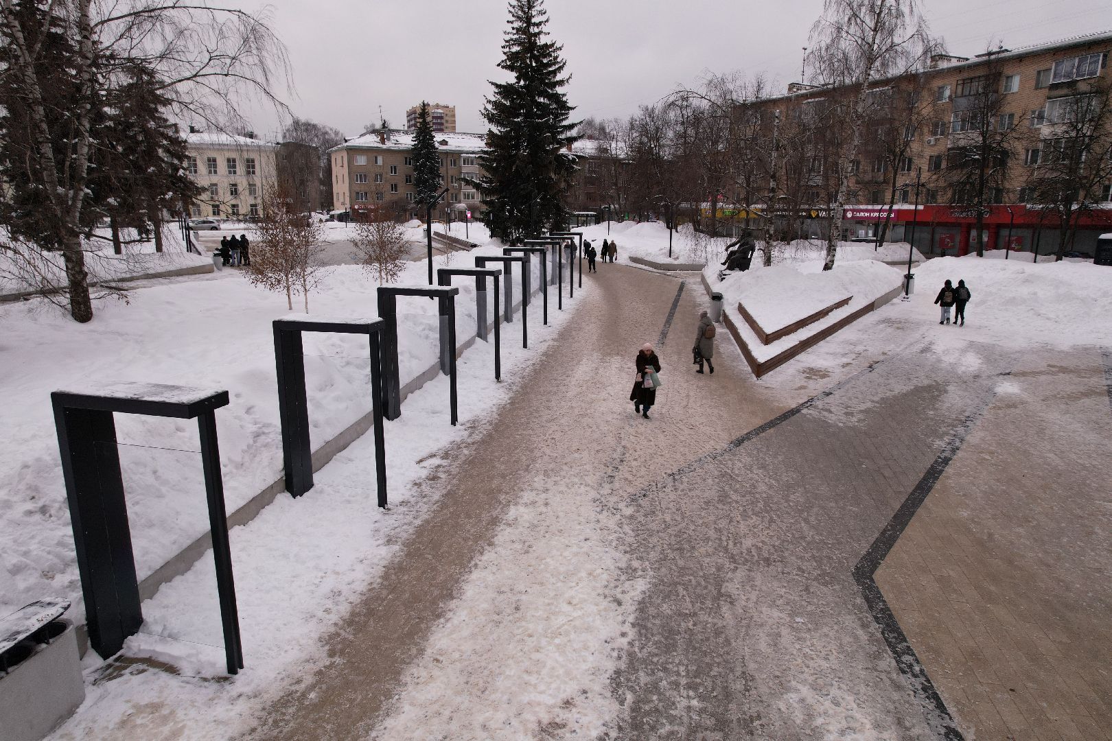 видео с коптера, пушкино, благоустройство,