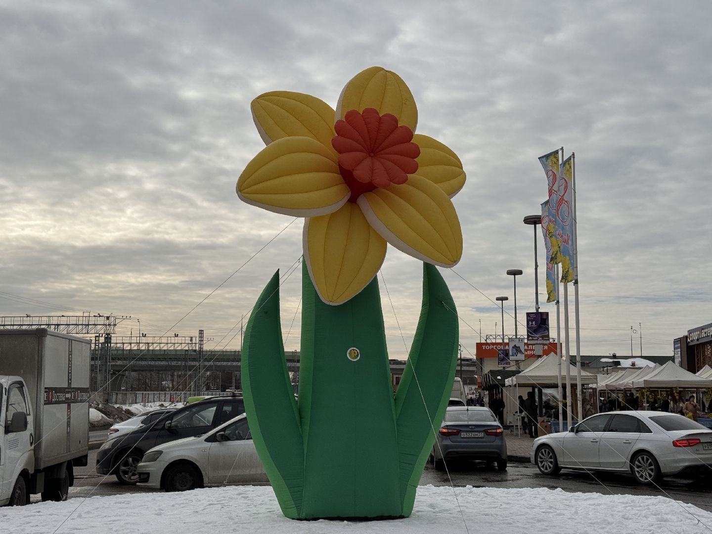 Одинцово, Цветочный базар, 8 марта,