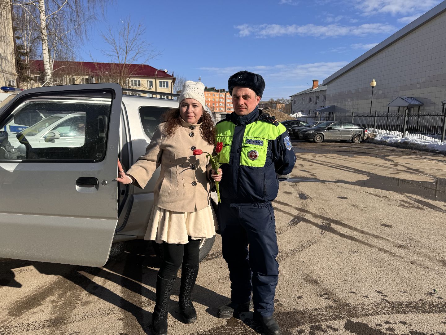 шаховская, букет для автоледи, госавтоинспекторы,