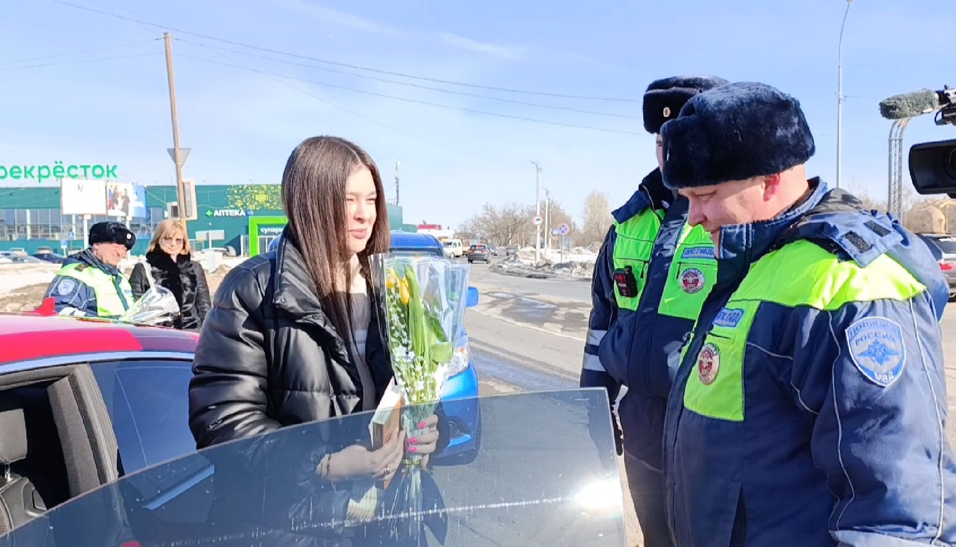 8 марта, Бронницы, Поздравления от ДПС, Сотрудники ГИБДД поздравляют с 8 марта,
