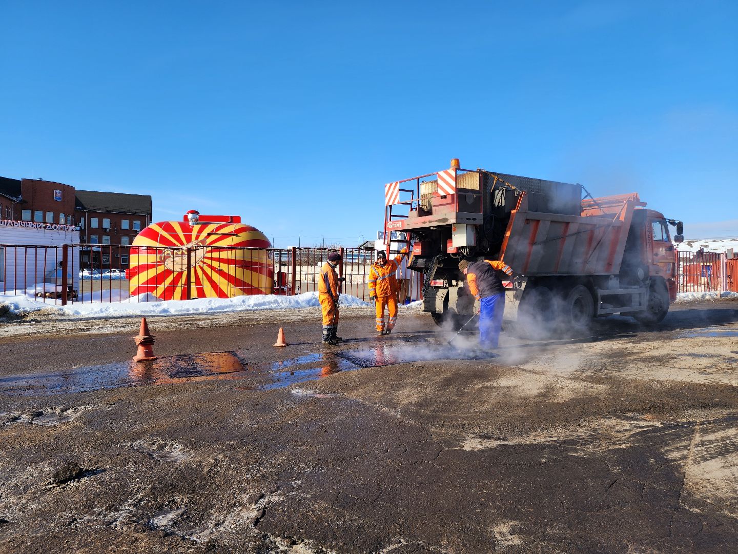 ямочный ремонт, Жидкий асфальт, Подольск, Дороги,