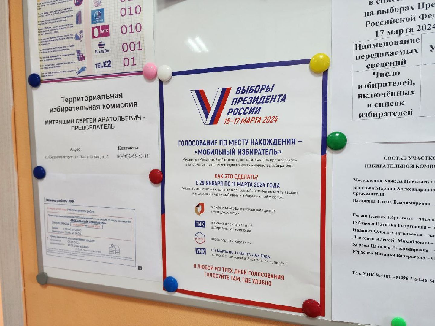 Солнечногорск, выборы президента 2024, избирательные участки, Подготовка к выборам, Выборы,