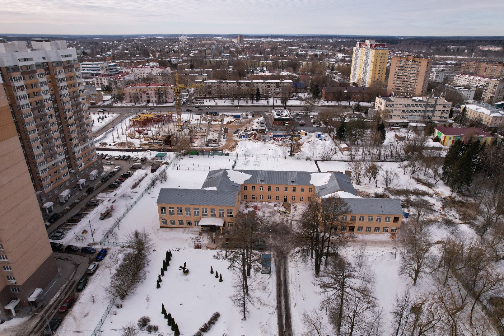 видео с коптера, солнечногорск, ремонт, школа,