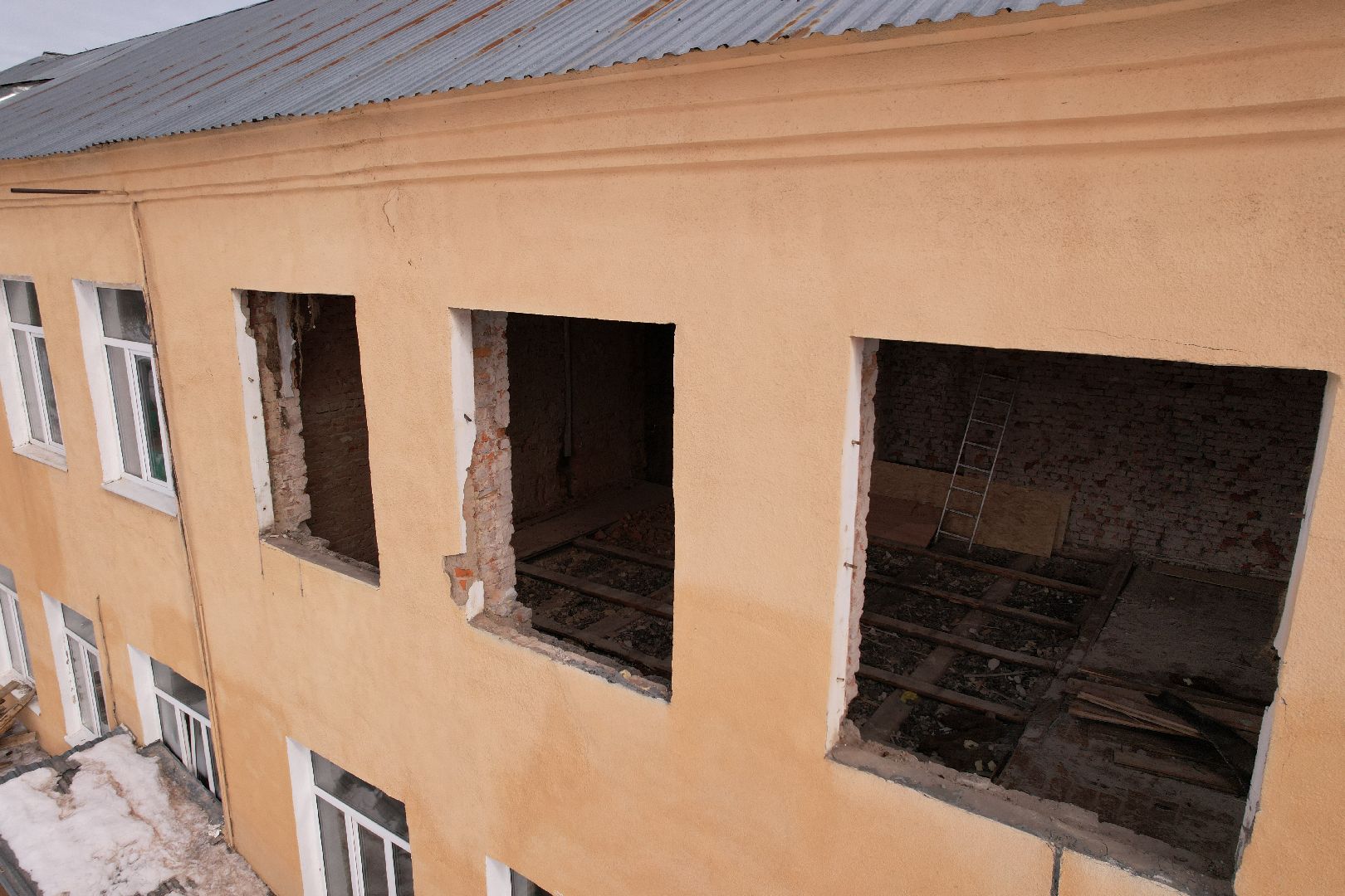 видео с коптера, солнечногорск, ремонт, школа,