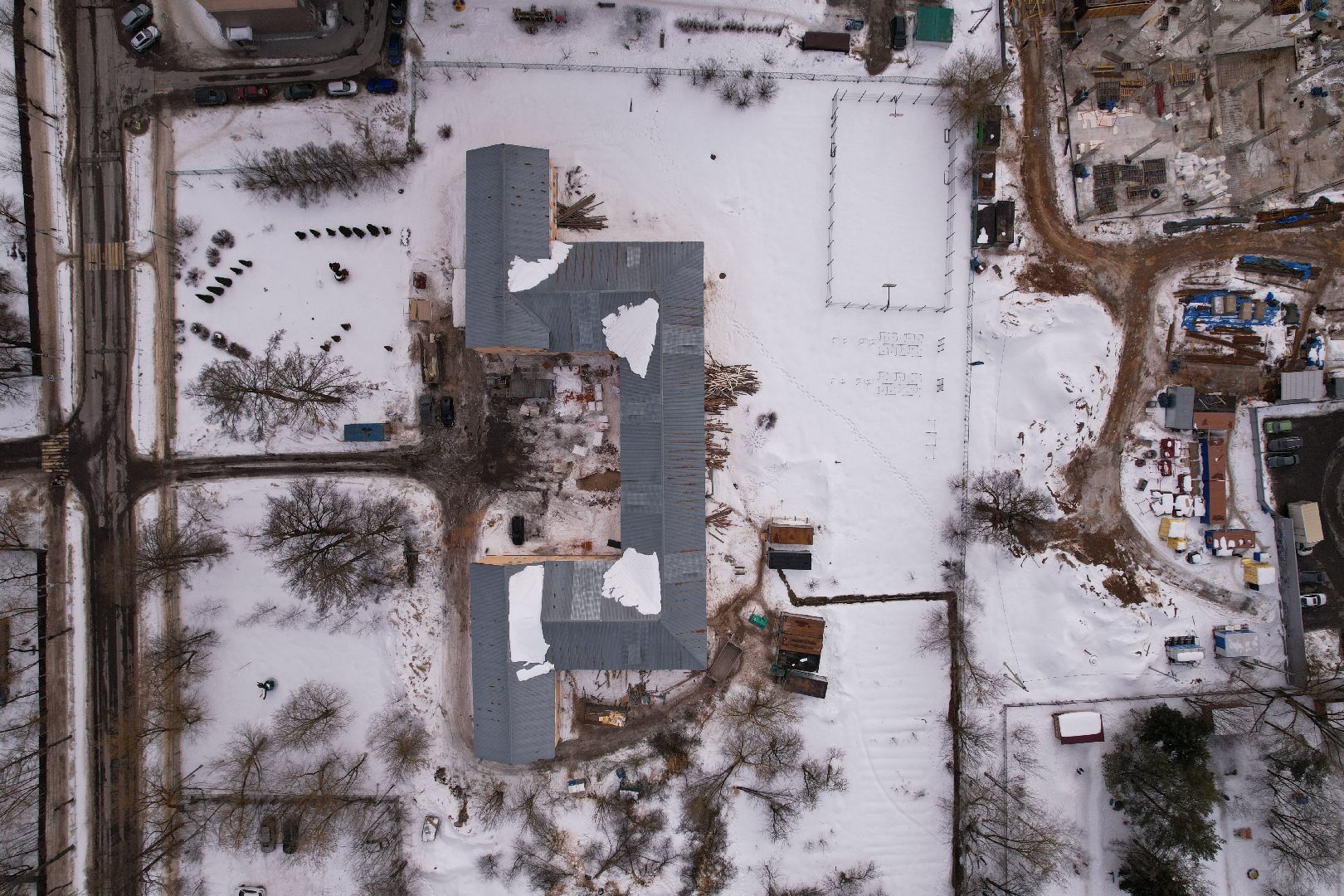 видео с коптера, солнечногорск, ремонт, школа,