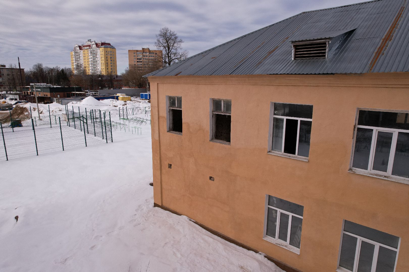 видео с коптера, солнечногорск, ремонт, школа,