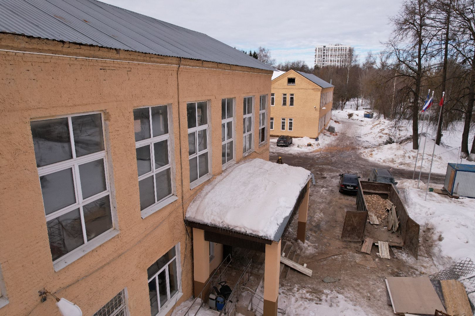 видео с коптера, солнечногорск, ремонт, школа,