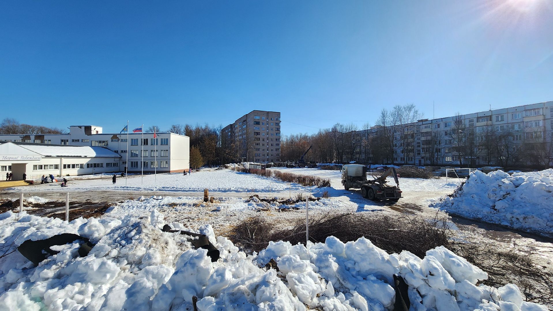 Солнечногорск, строительство, пристройка к школе, гимназия 6 им Драгунского,