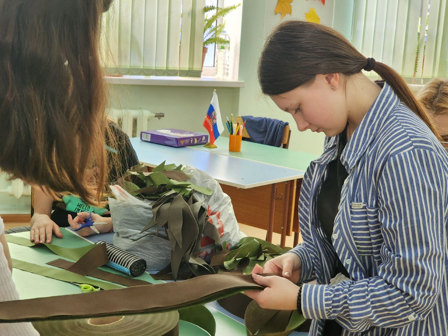 Дубна, неделя добрых дел, Школа, Дети, маскировочная сеть,