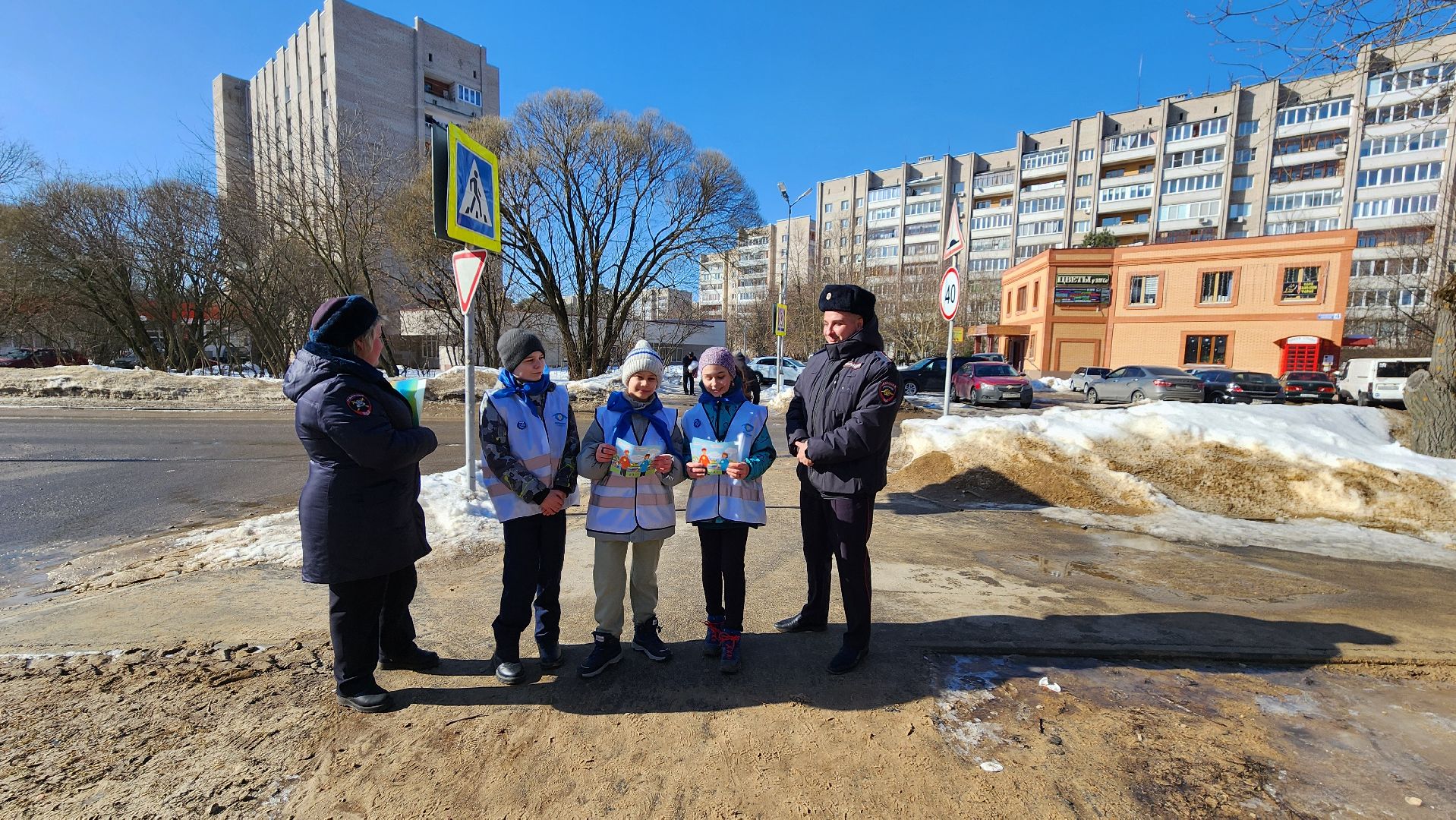 госавтоинспекторы, пешеход, протвино, отряд юид, дети,