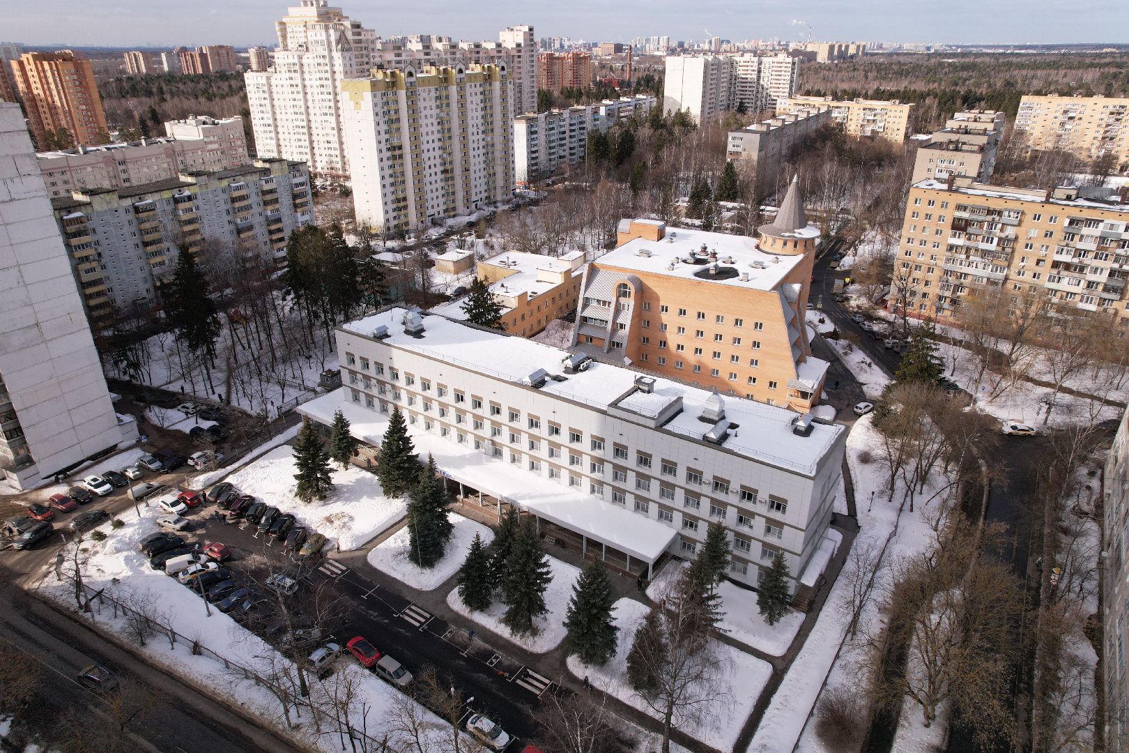 видео с коптера, поликлиника, королев,