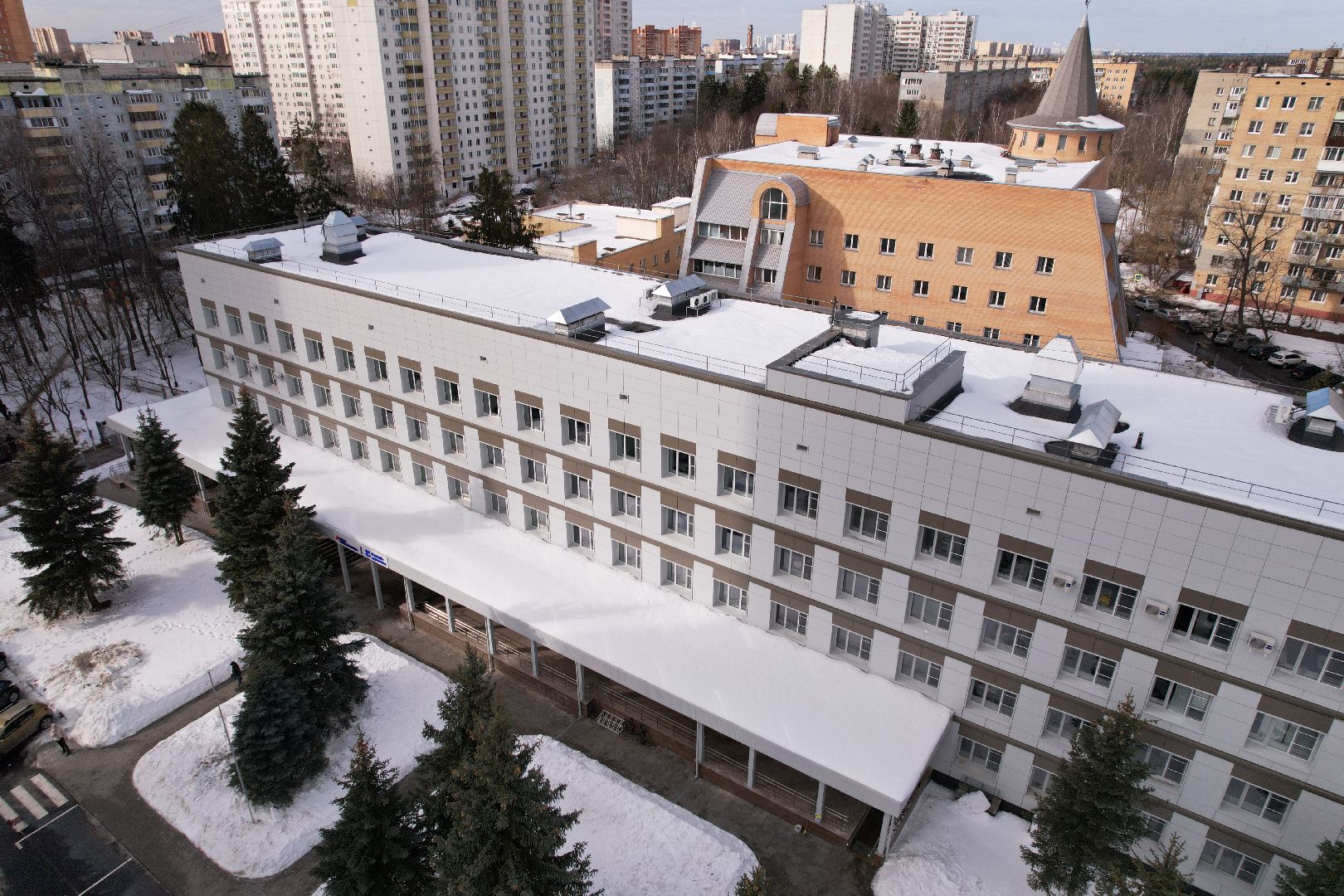 видео с коптера, поликлиника, королев,