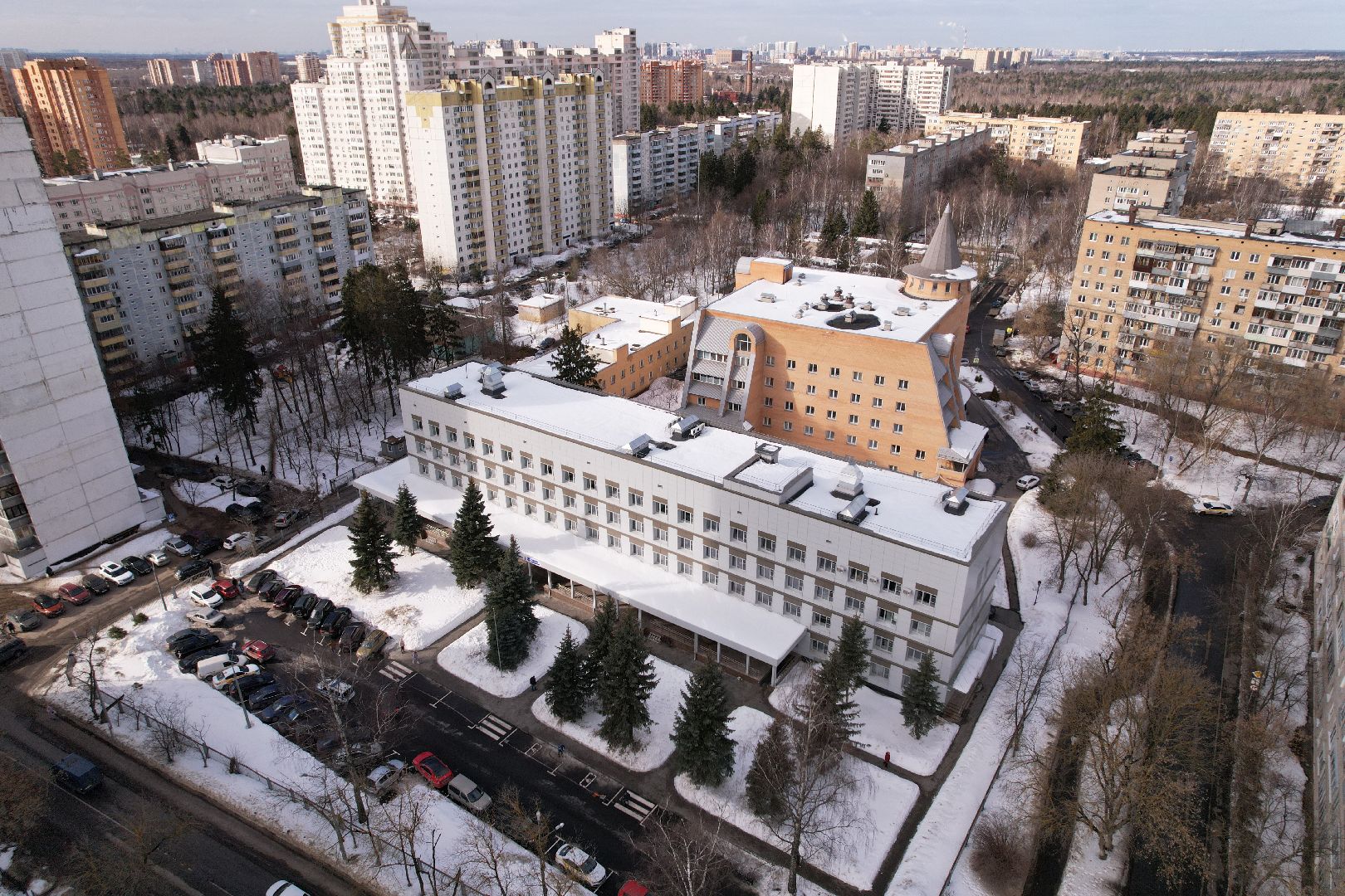 видео с коптера, поликлиника, королев,