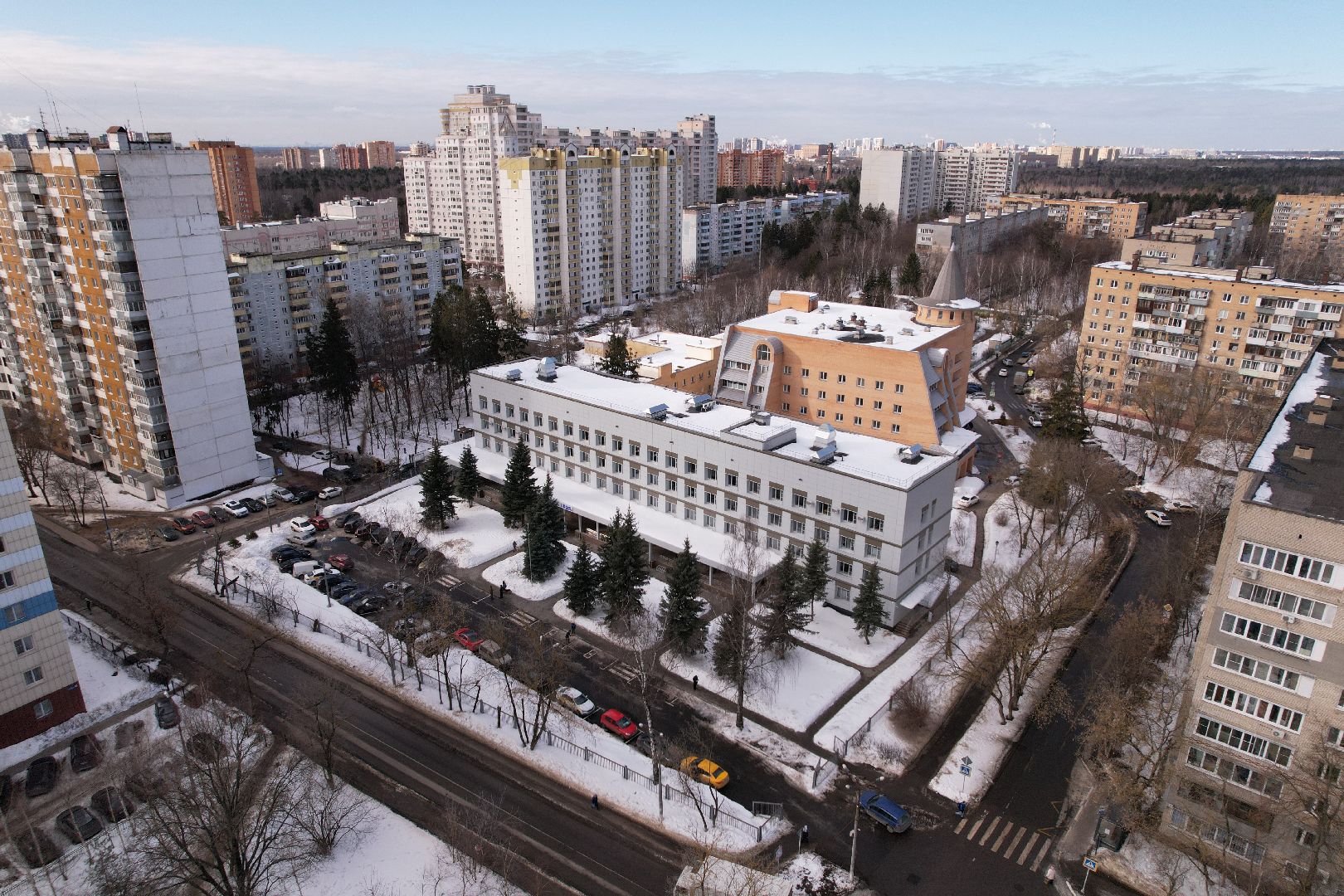 видео с коптера, поликлиника, королев,
