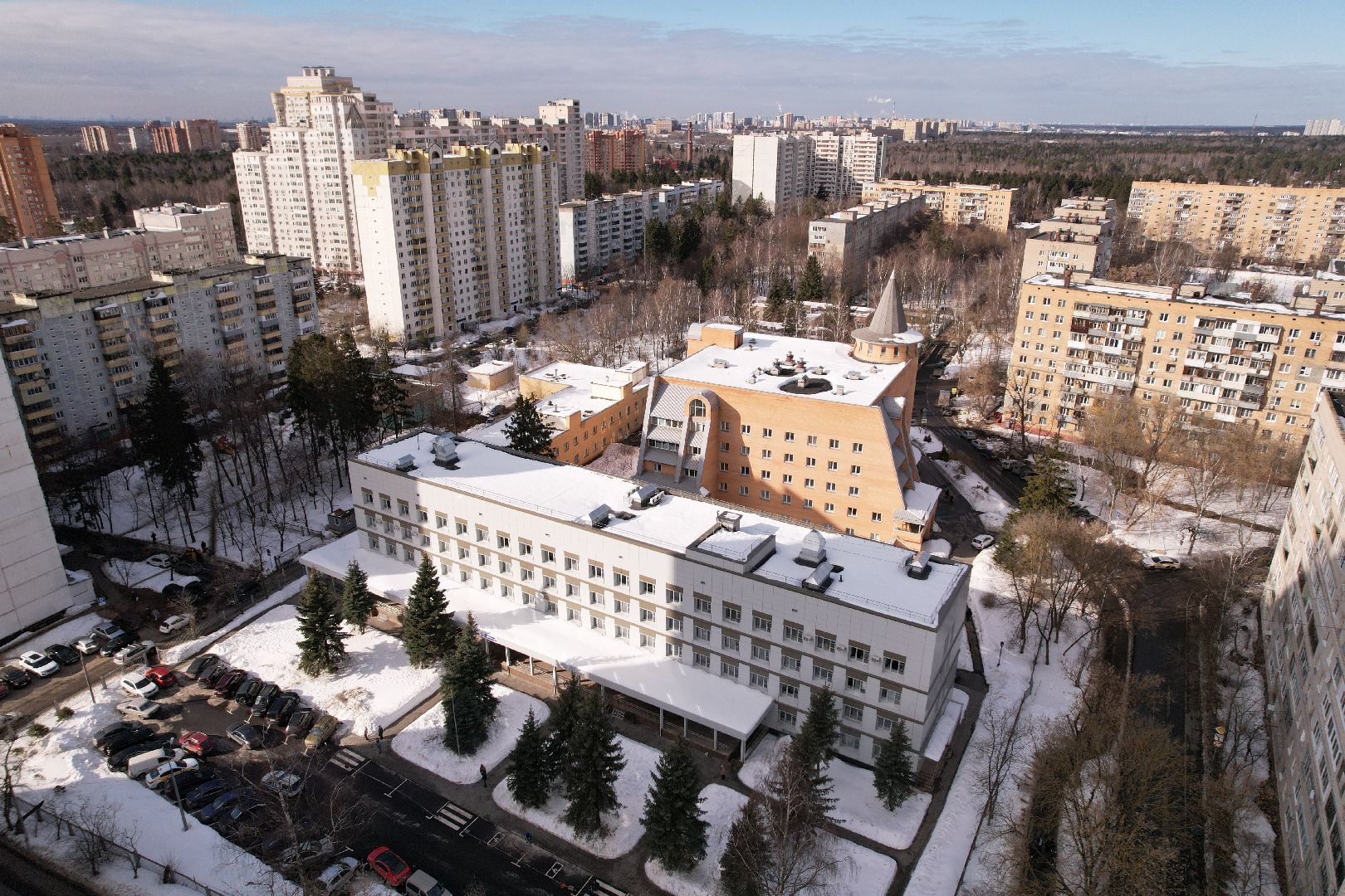 видео с коптера, поликлиника, королев,