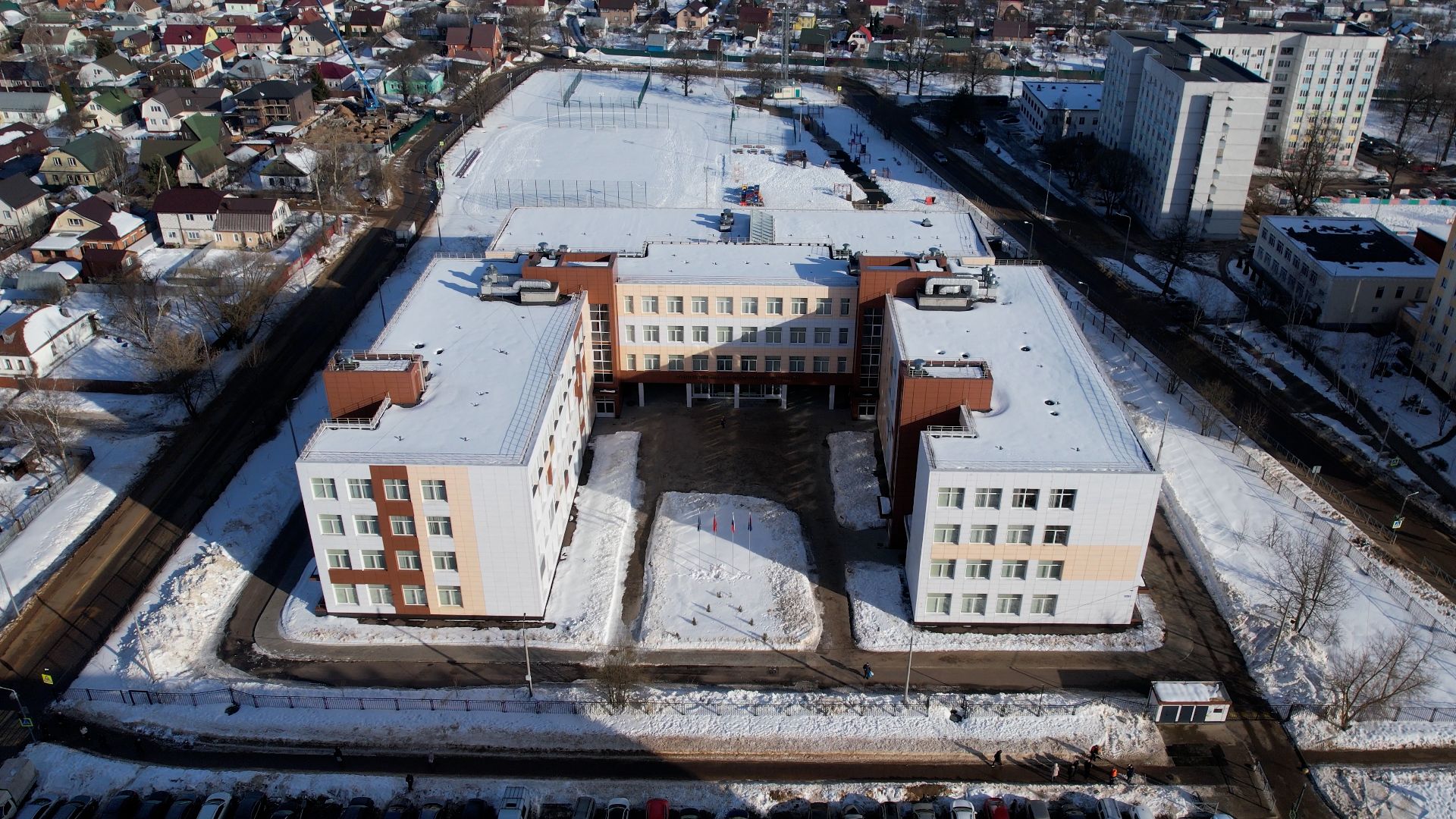 видео с коптера, школа, подольск,