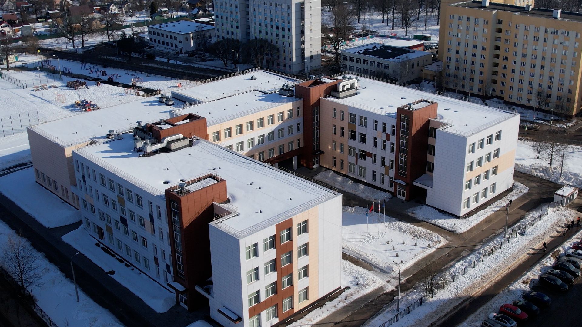 видео с коптера, школа, подольск,