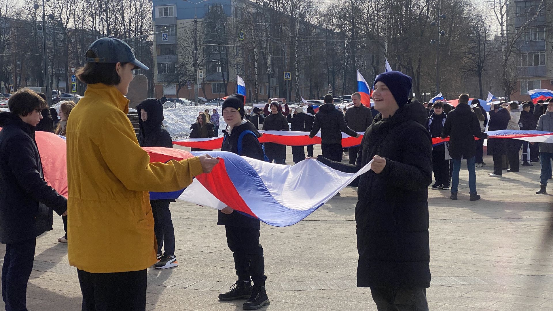 флешмоб, присоединение Крыма к России, крым, ленинский городской округ, 10 лет со дня присоединения Крыма,