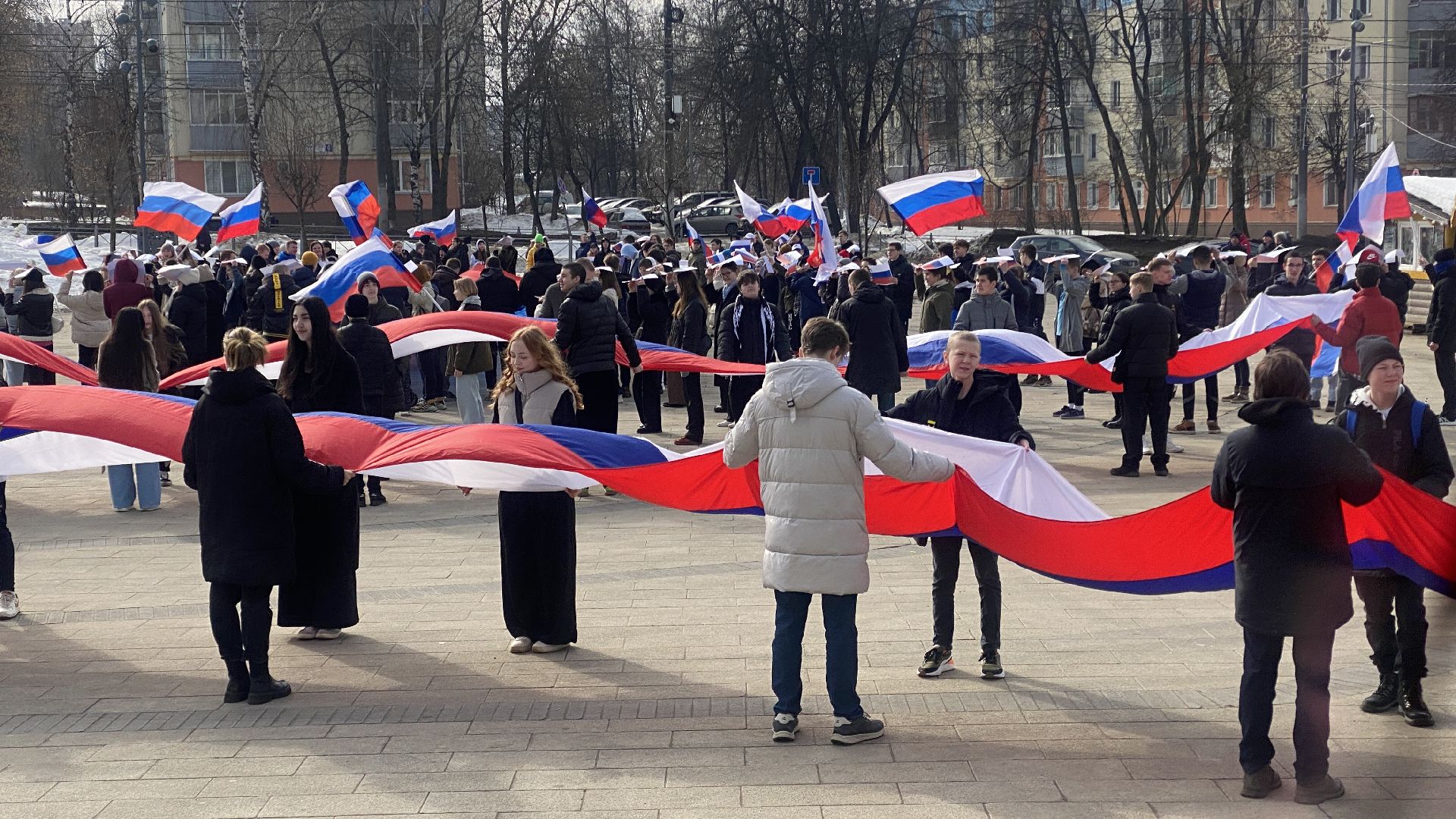 флешмоб, присоединение Крыма к России, крым, ленинский городской округ, 10 лет со дня присоединения Крыма,