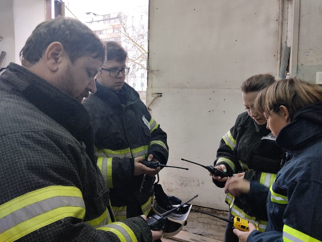 пожарные, учения