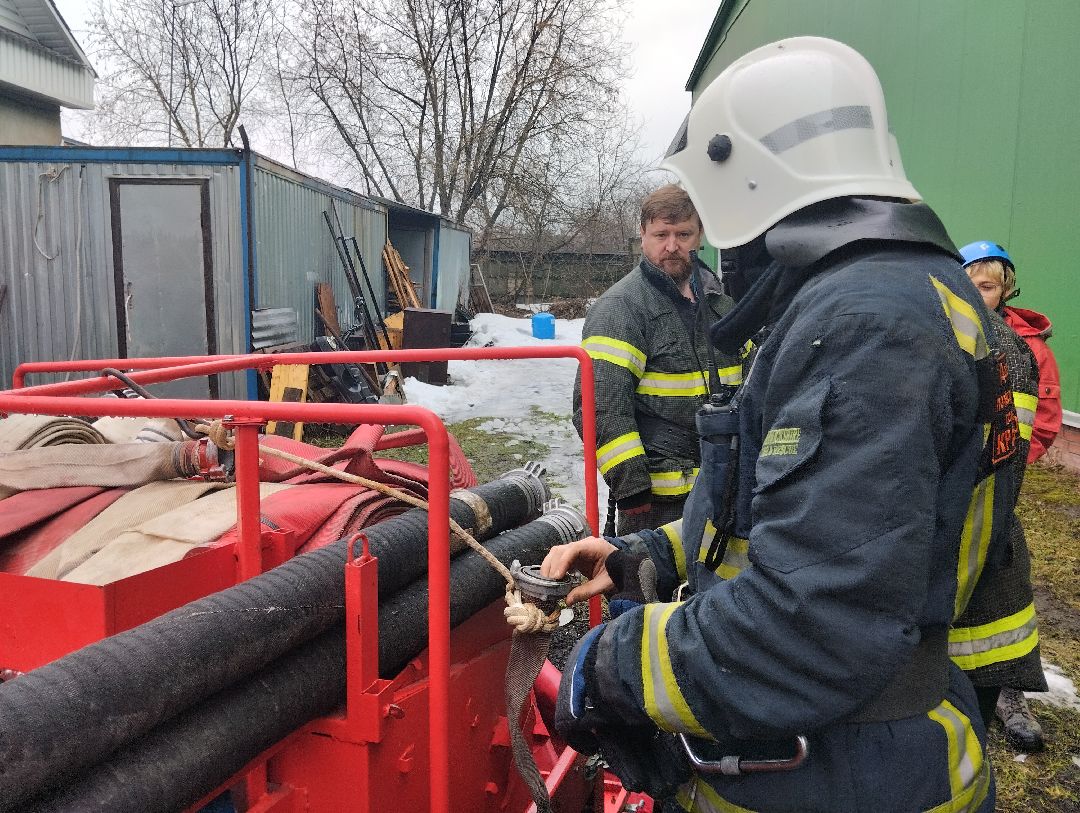 пожарные, учения