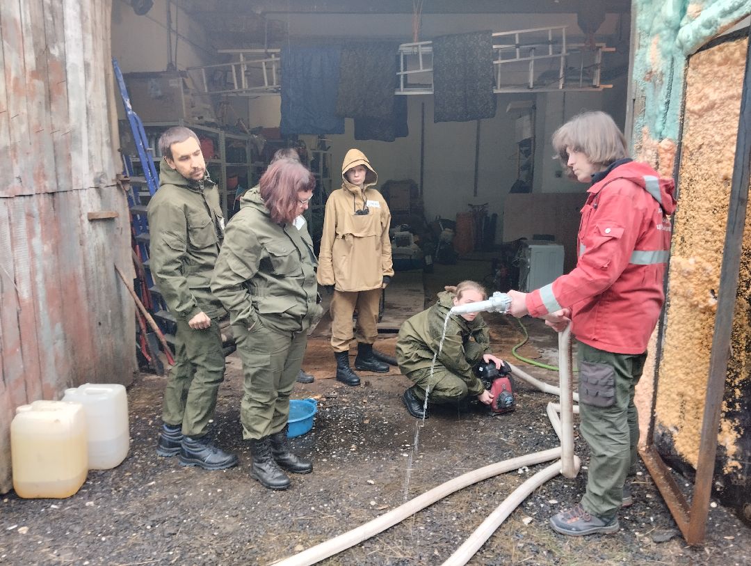 пожарные, учения
