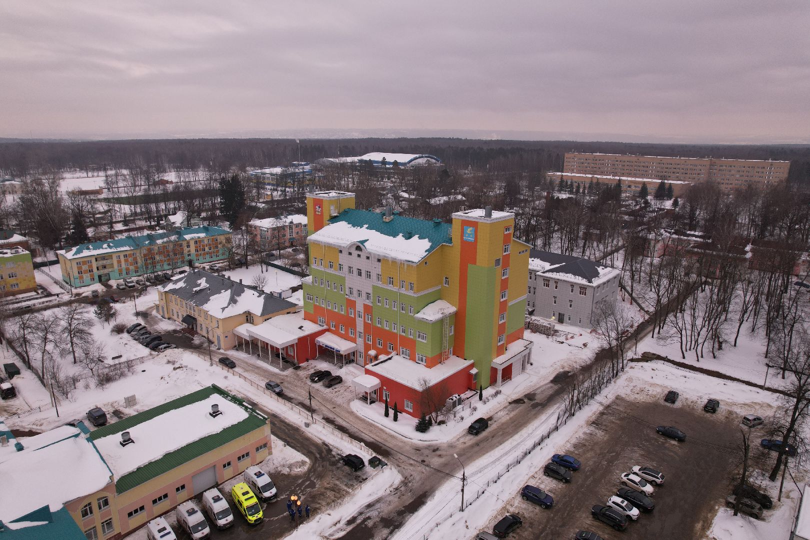 видео с коптера, больница, роддом, дети, ступино,