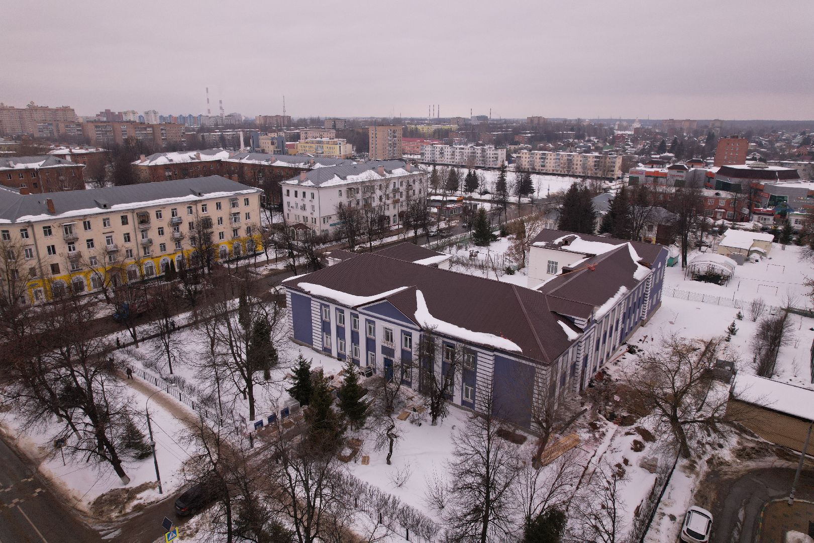 видео с коптера, ступино, ремонт, школа,