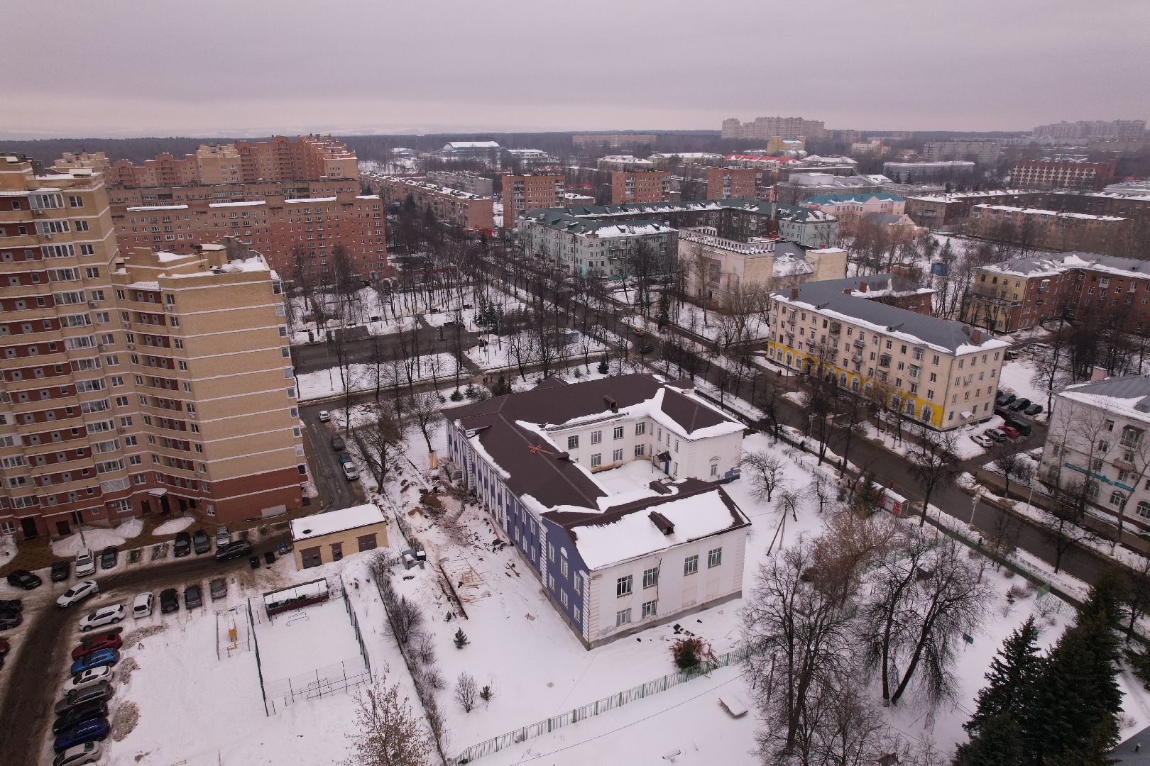 видео с коптера, ступино, ремонт, школа,