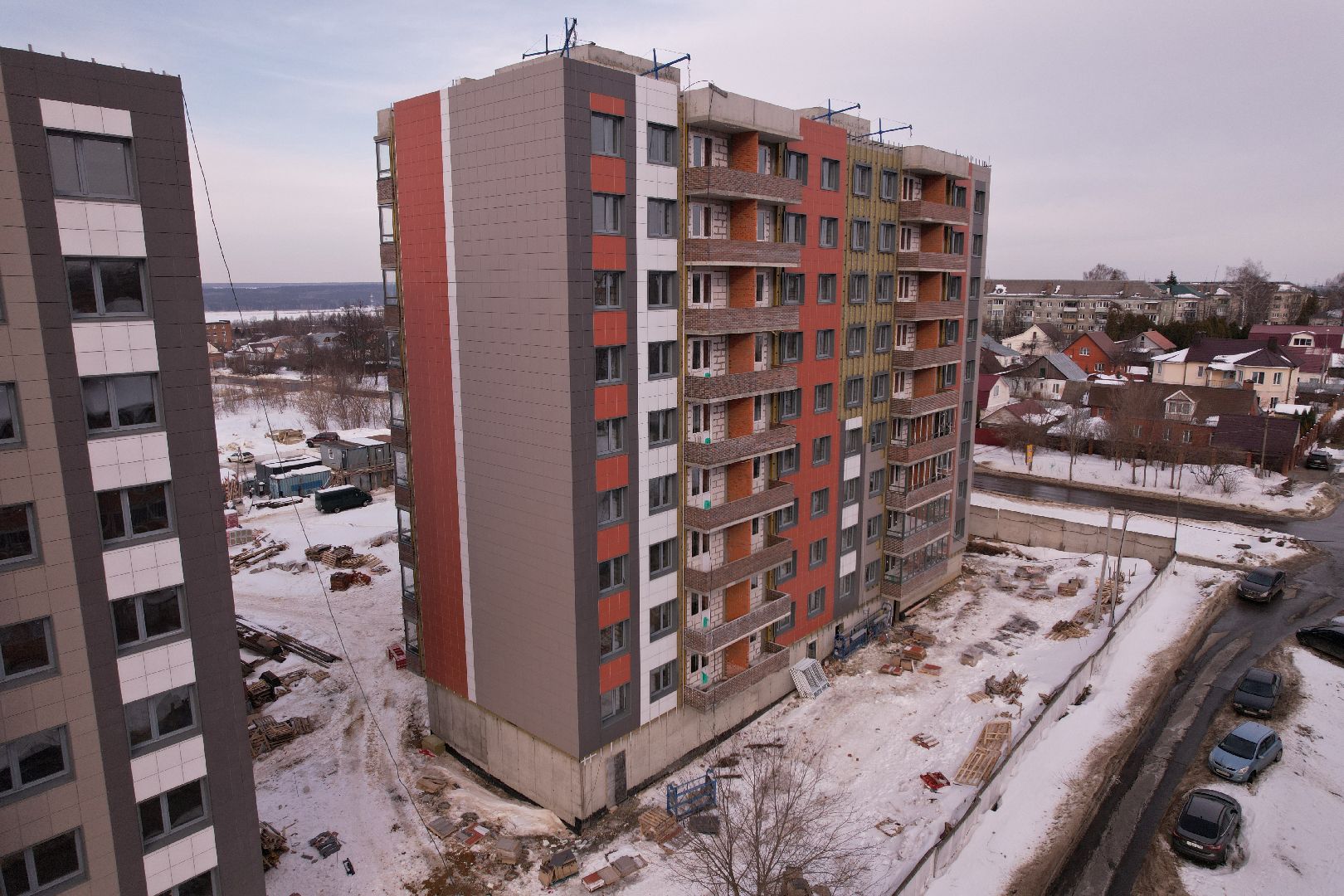 видео с коптера, кашира, строительство,