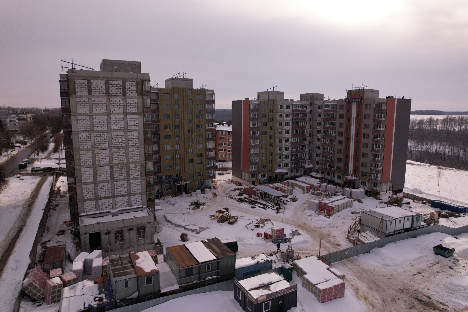 видео с коптера, кашира, строительство,