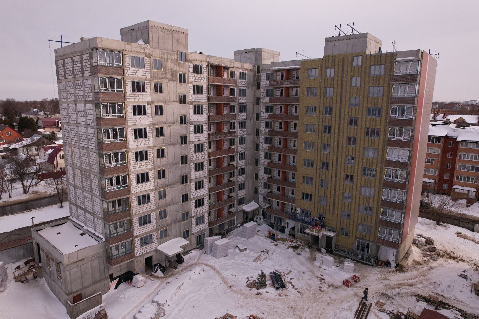 видео с коптера, кашира, строительство,