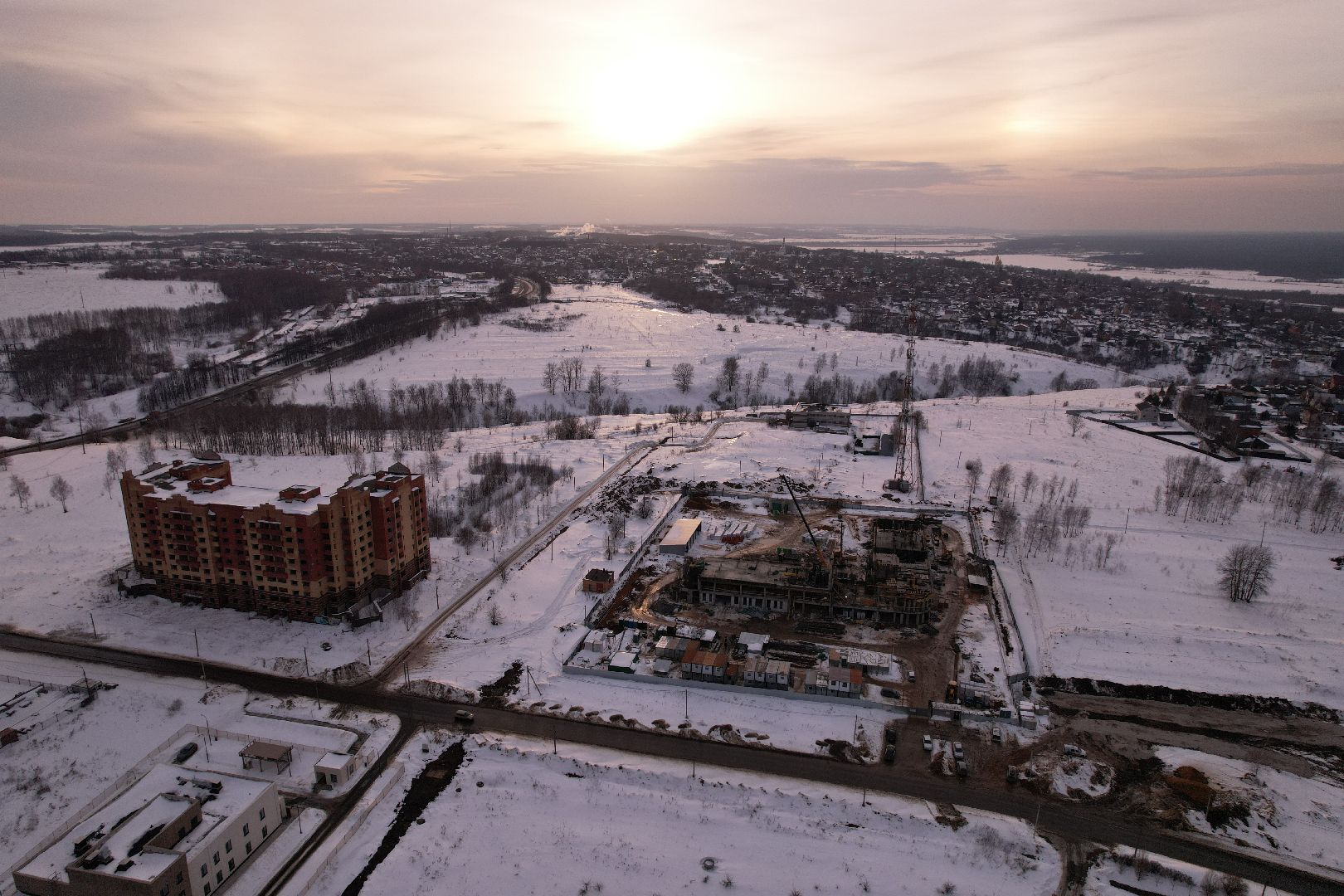 видео с коптера, кашира, строительство, полиция,