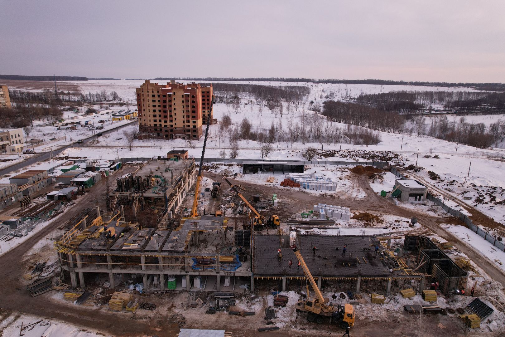 видео с коптера, кашира, строительство, полиция,