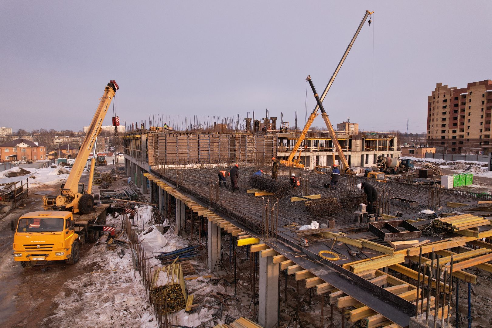 видео с коптера, кашира, строительство, полиция,