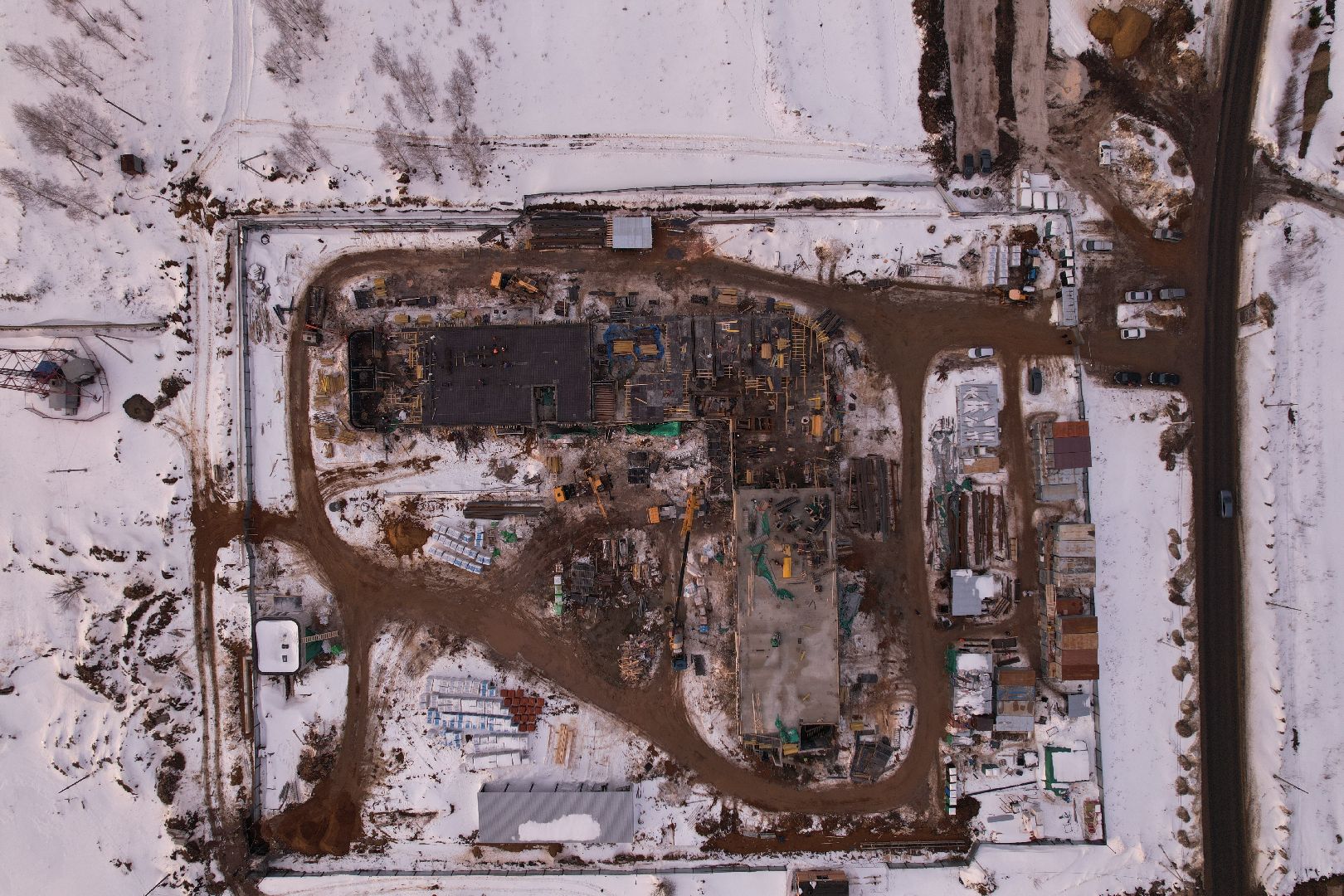 видео с коптера, кашира, строительство, полиция,