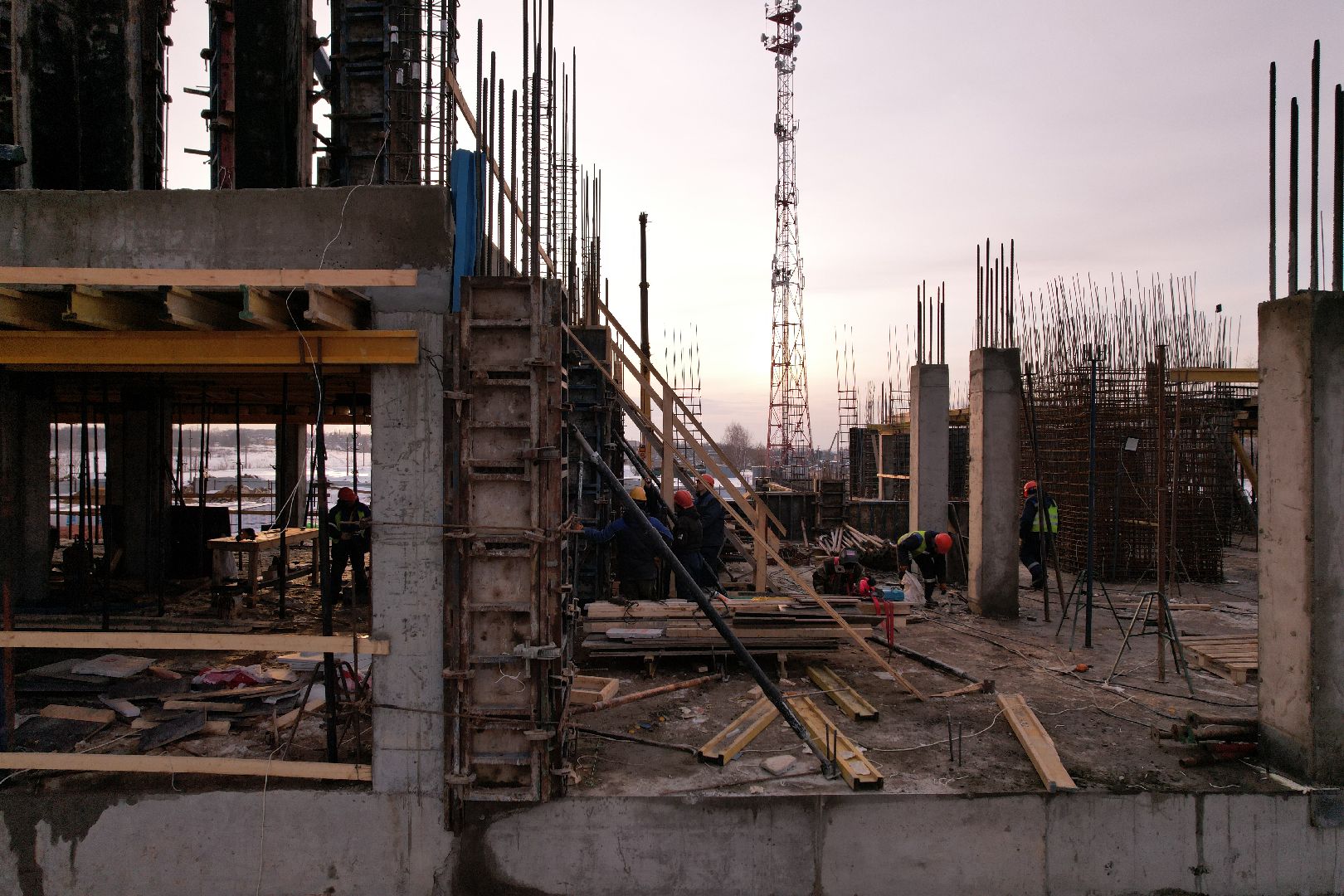 видео с коптера, кашира, строительство, полиция,