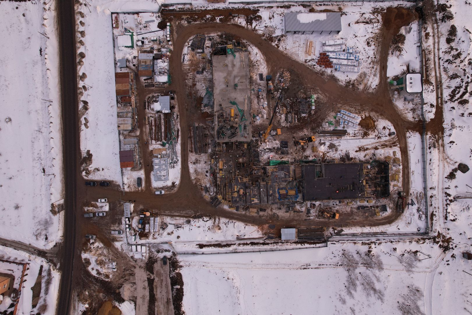 видео с коптера, кашира, строительство, полиция,