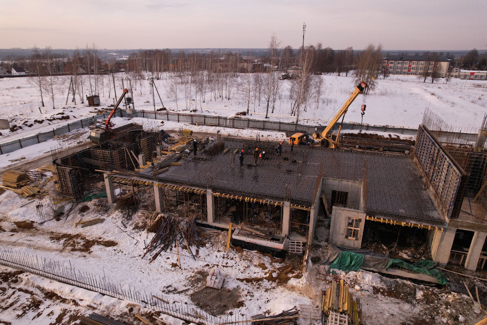видео с коптера, кашира, строительство, полиция,