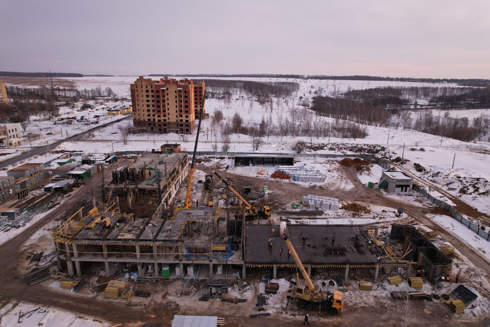 видео с коптера, кашира, строительство, полиция,