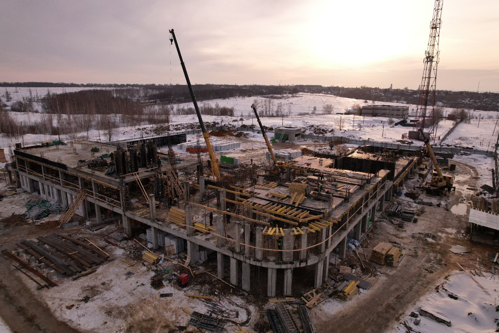 видео с коптера, кашира, строительство, полиция,