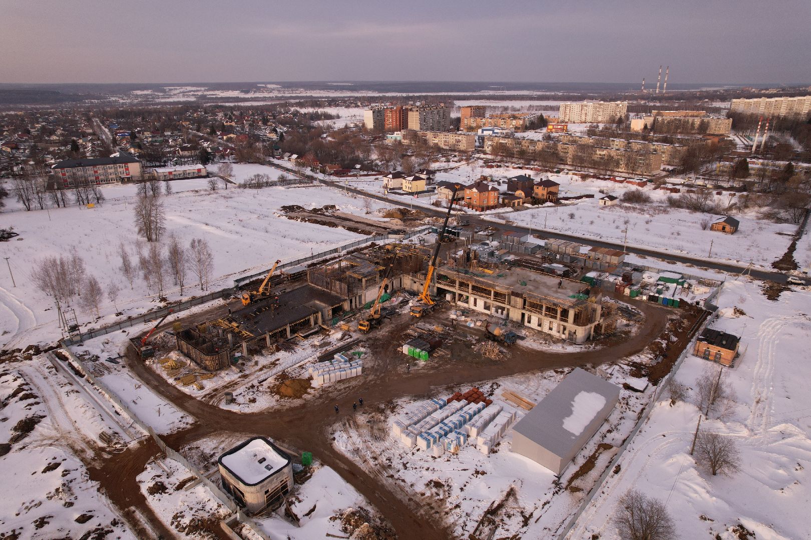 видео с коптера, кашира, строительство, полиция,