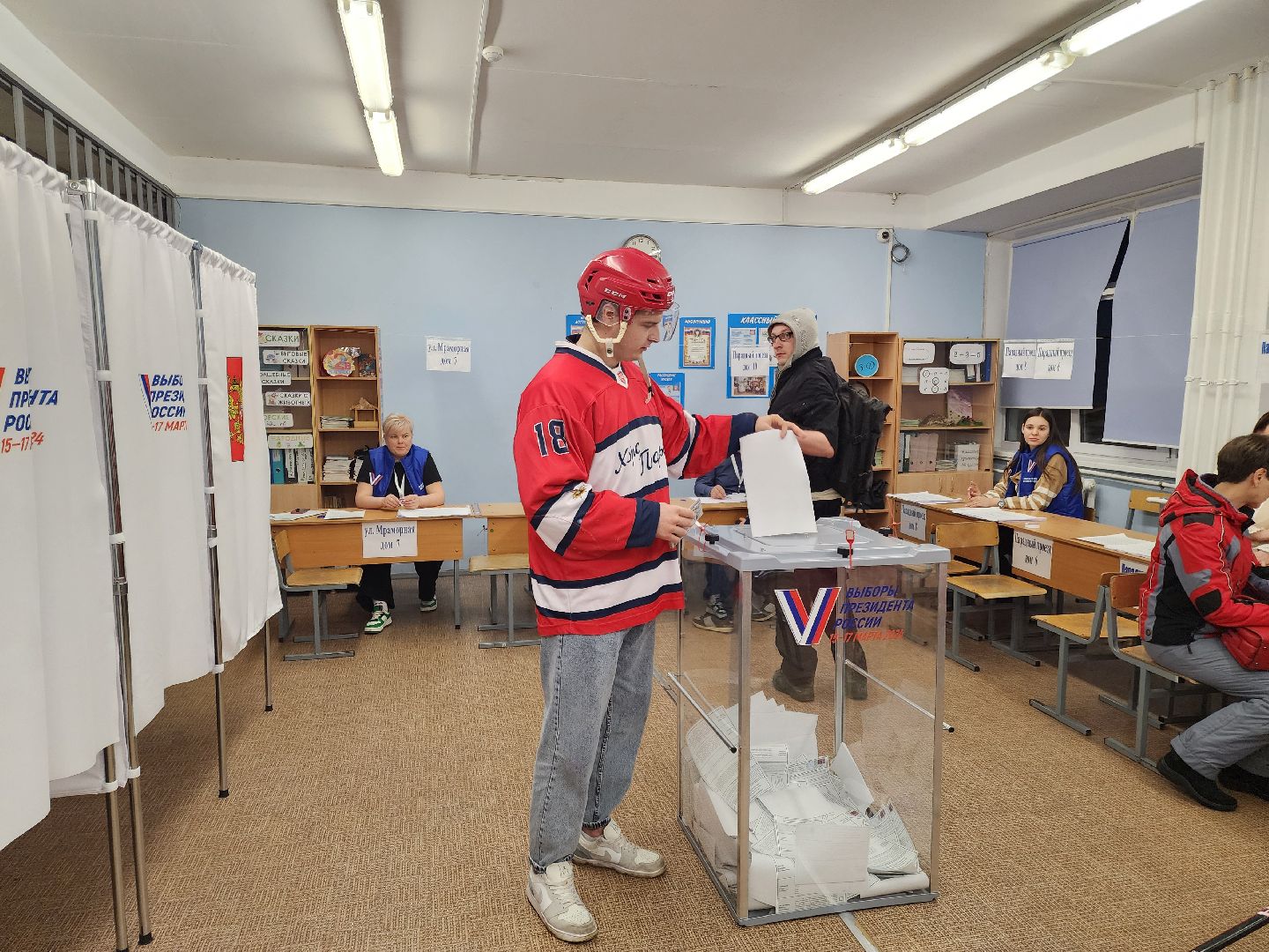 Подольск, выборы президента, хоккей, голосование,