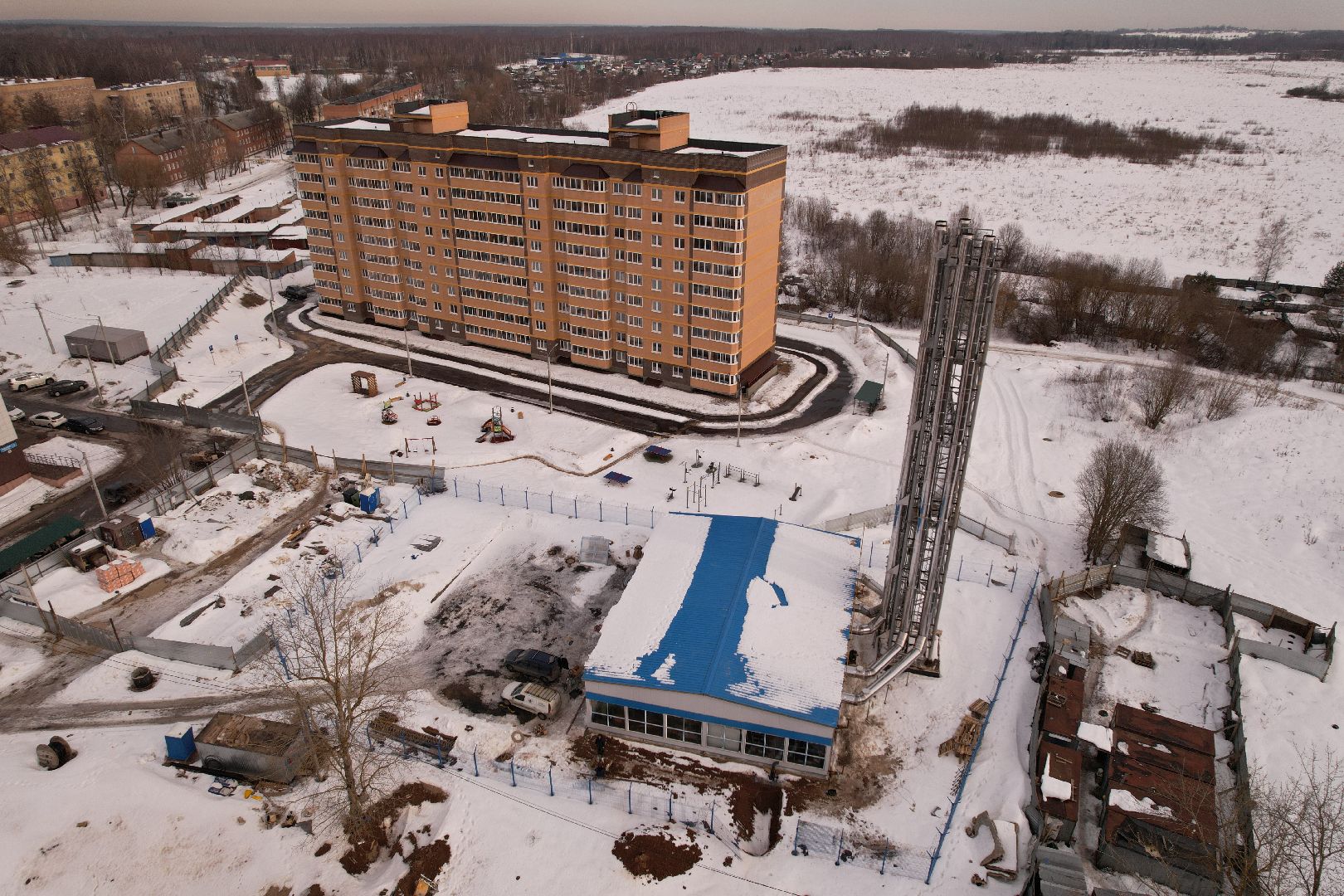 видео с коптера, клин, котельная, жкх,