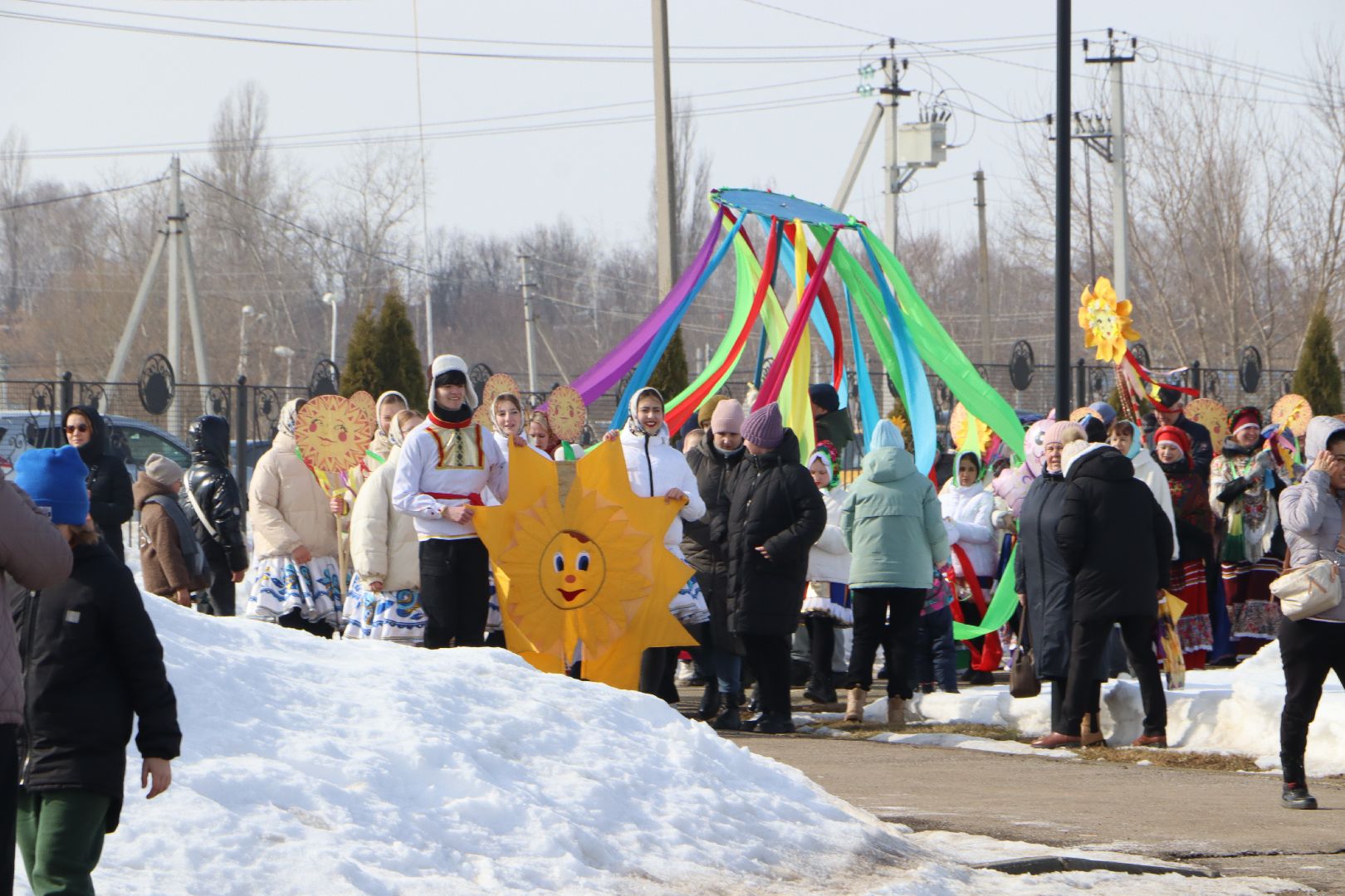 Серебряные Пруды, ПКиО Серебряный, парк Серебряный, Широкая Масленица, столб с подарками, масленичный столб, Узуново,