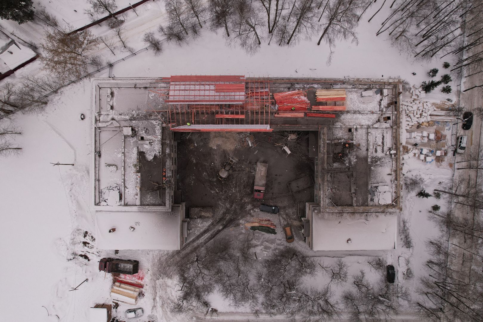 видео с коптера, школа,