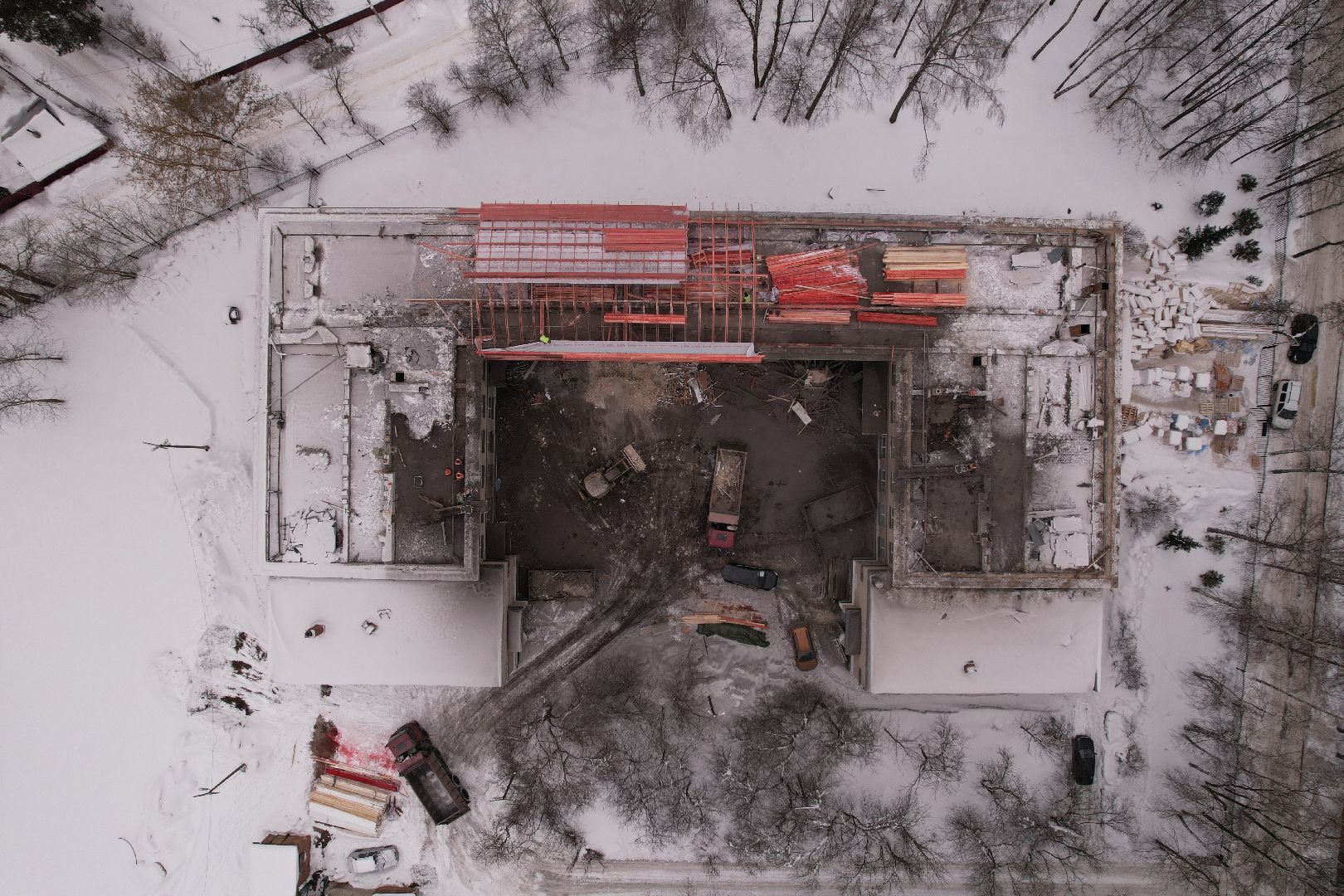 видео с коптера, школа,