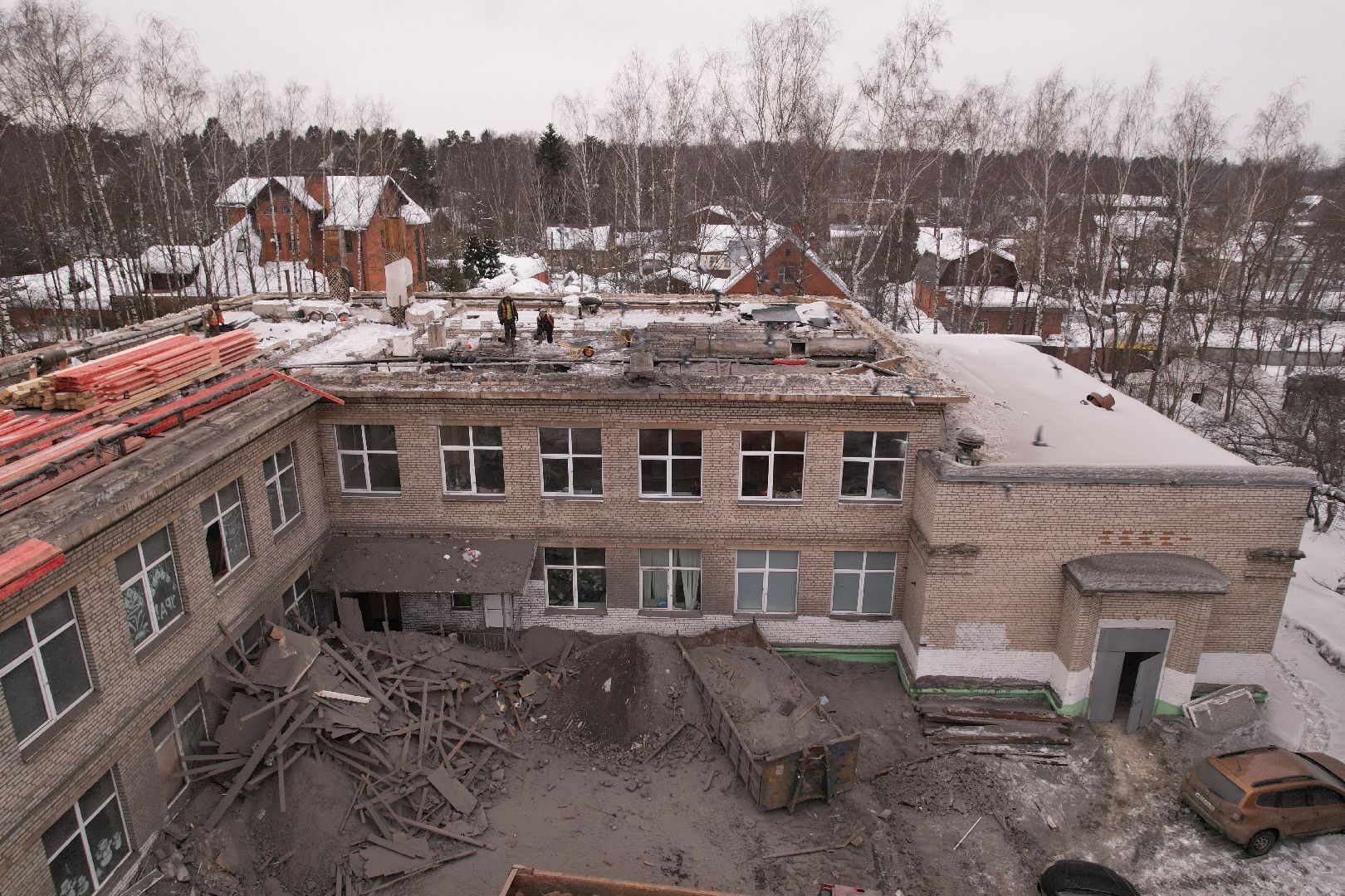 видео с коптера, школа,