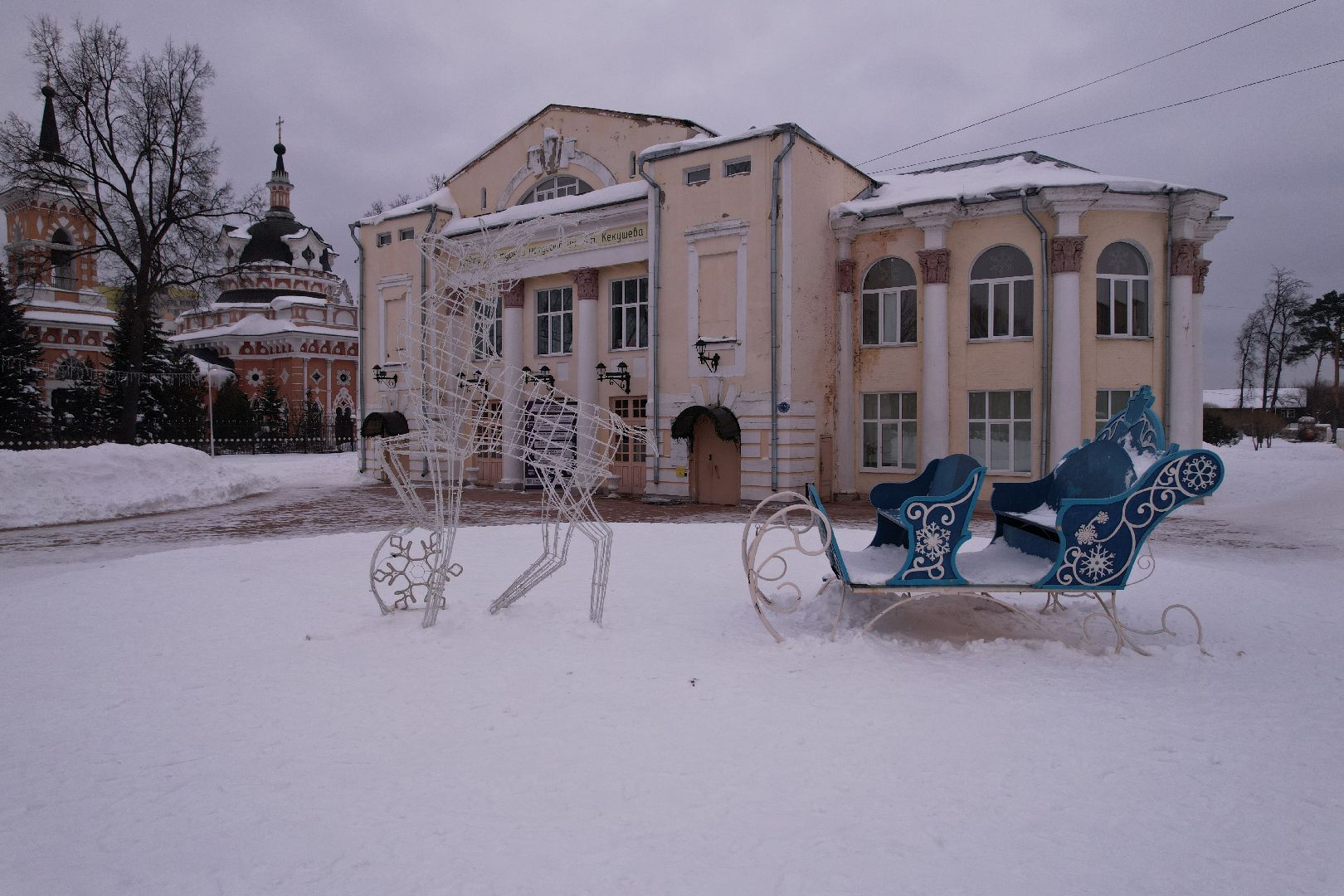 видео с коптера, пушкино, школа,